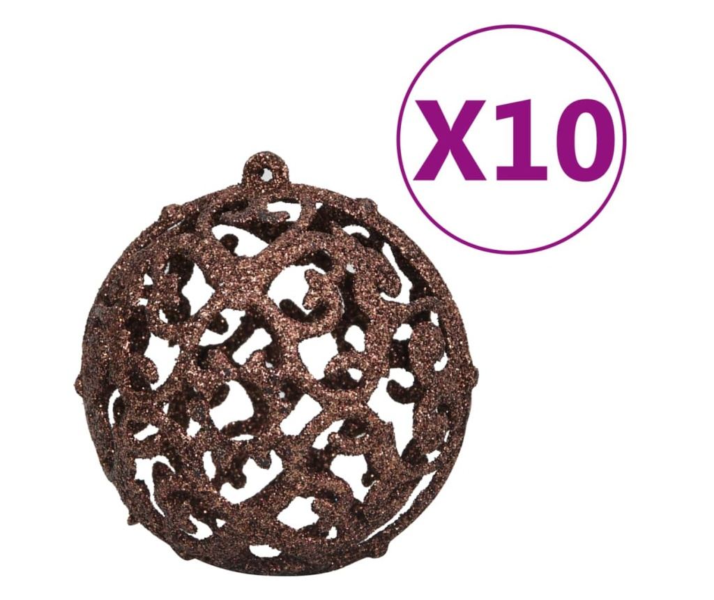 Set kuglica za Božić s vrhom & 300 LED svjetala 120 komada zlatno & brončano - 9