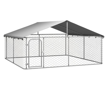 Дворна клетка за кучета с покрив, 300x300х150 см