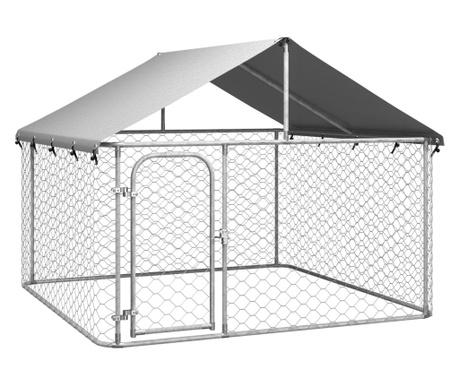 Дворна клетка за кучета с покрив, 200x200x150 см