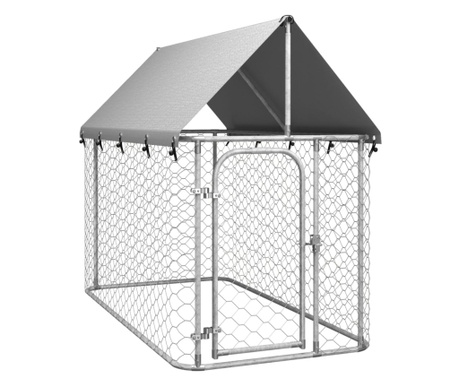 Дворна клетка за кучета с покрив, 200x100x150 см