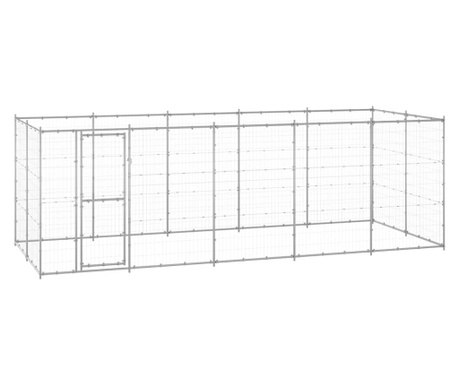 kültéri horganyozott acél kutyakennel 12,1 m²