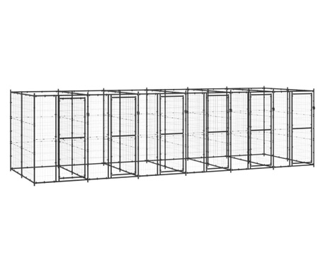Външна клетка за кучета, стомана, 14,52 м²