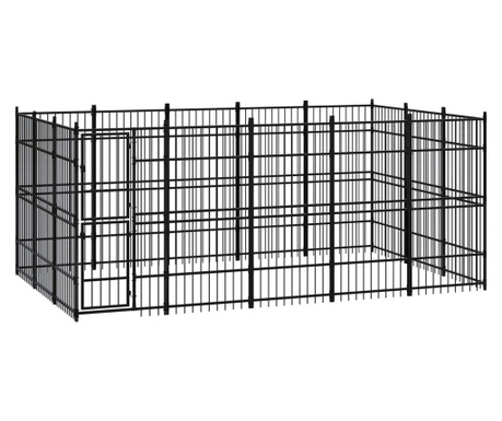 Дворна клетка за кучета, стомана, 13,82 м²