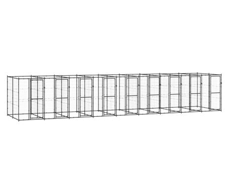Външна клетка за кучета, стомана, 21,78 м²