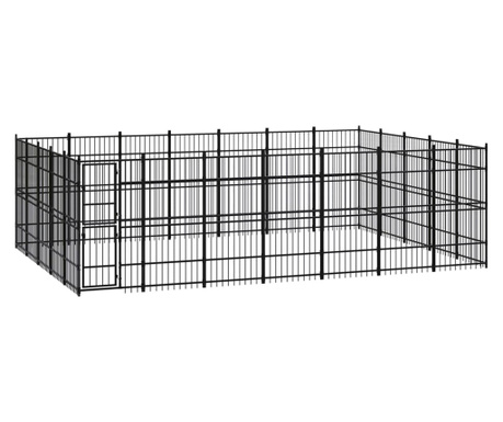Vanjski kavez za pse čelični 32,26 m²