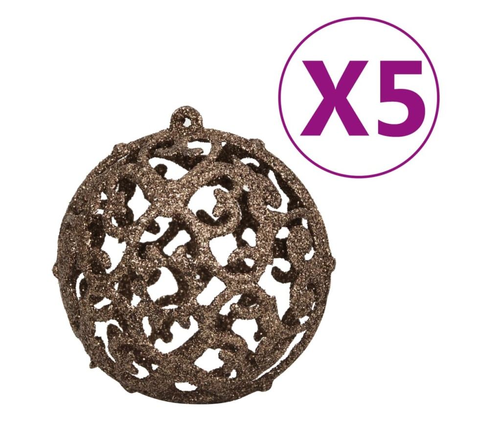 Božićni set kuglica s vrhom i 150 LED svjetala 61 komad ružičasto zlatni - 9