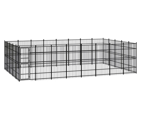 Vanjski kavez za pse čelični 36,86 m²