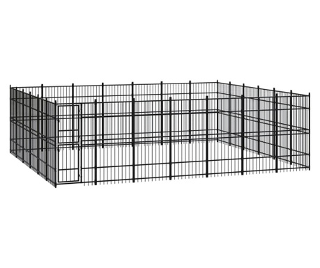 Vanjski kavez za pse čelični 38,71 m²
