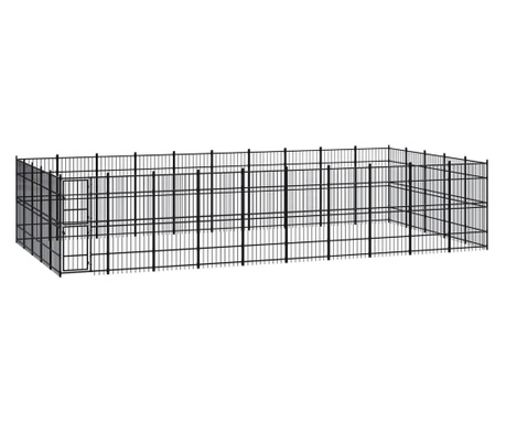 Vanjski kavez za pse čelični 46,08 m²