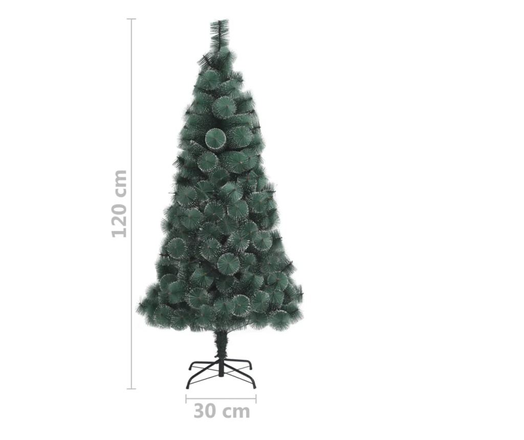 Brad de Crăciun artificial cu suport, verde, 120 cm, PET - 6