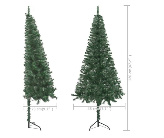 Umjetno božićno drvce za kut, zeleno, 120 cm, PVC