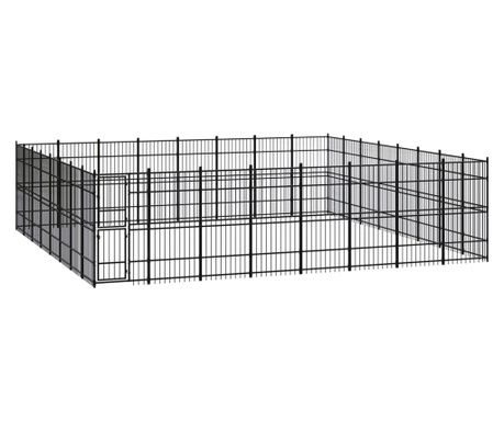 Kojec zewnętrzny dla psa, stalowy, 58,98 m²