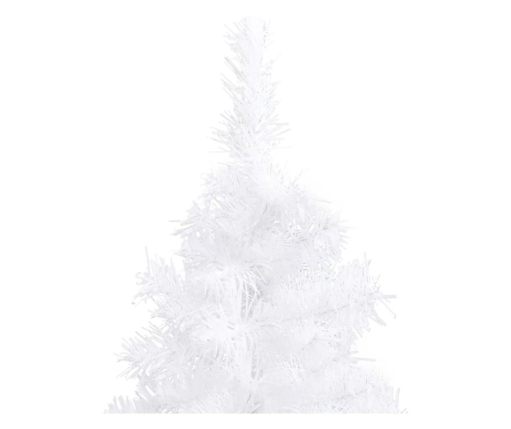 Umjetno božićno drvce za kut, bijelo, 120 cm, PVC - 6