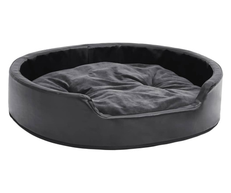 Κρεβάτι Σκύλου Μαύρο/Σκ. Γκρι 79x70x19 εκ. Βελουτέ/Συνθ. Δέρμα