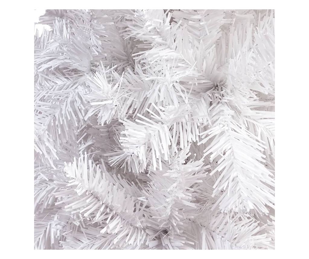 Uski umjetni božićni bor, bijeli, 210 cm - 4