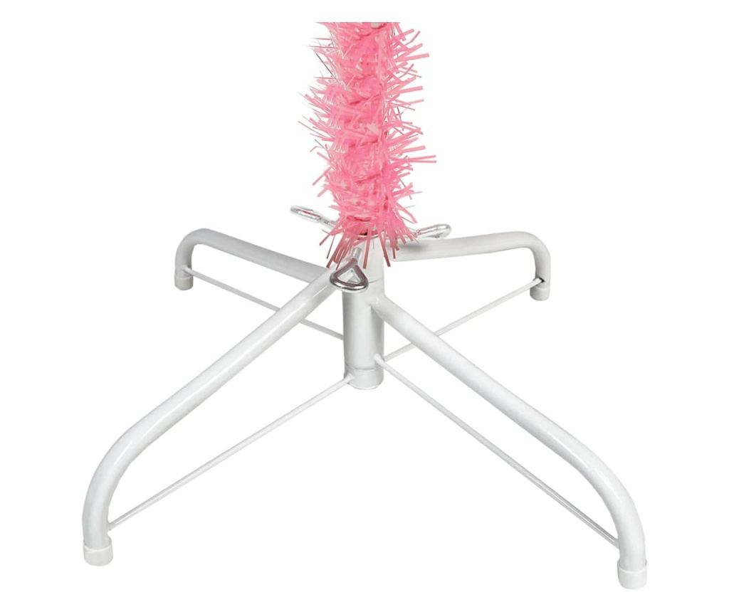 Uski umjetni božićni bor, ružičasti, 120 cm - 5