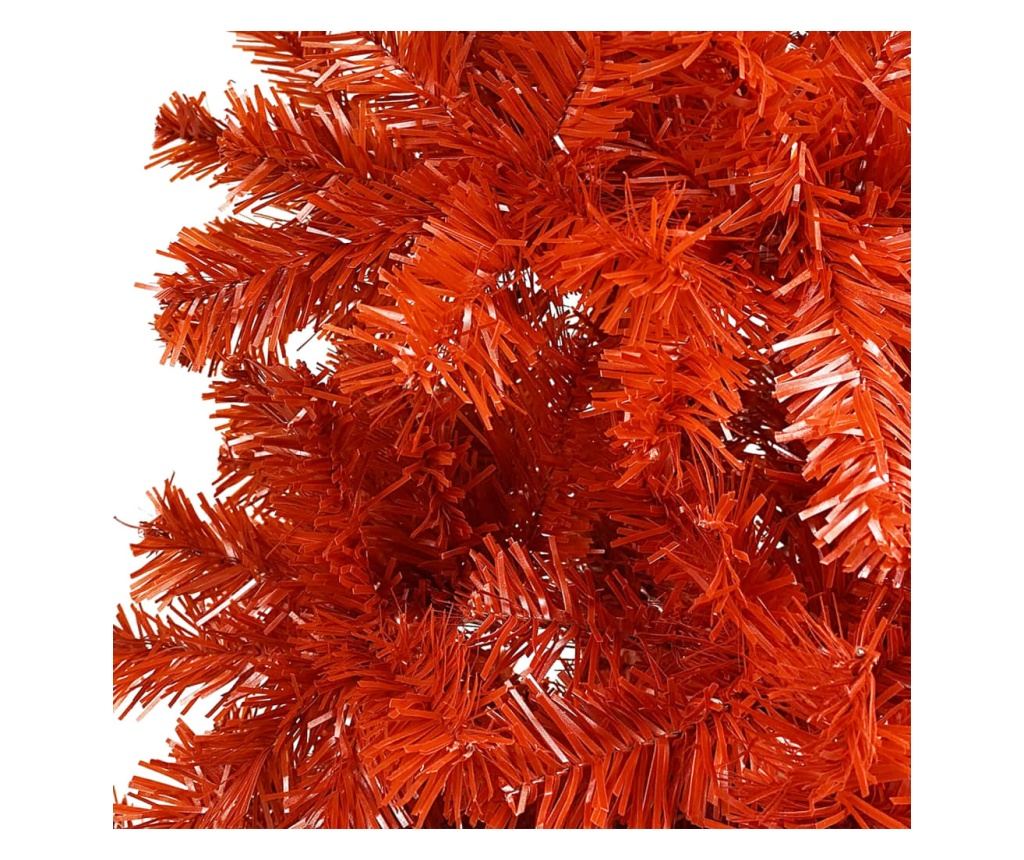 Uski umjetni božićni bor, crveni, 240 cm - 4