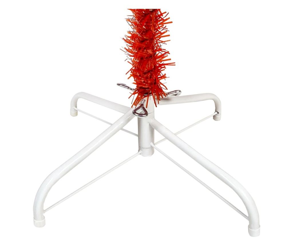 Uski umjetni božićni bor, crveni, 240 cm - 5