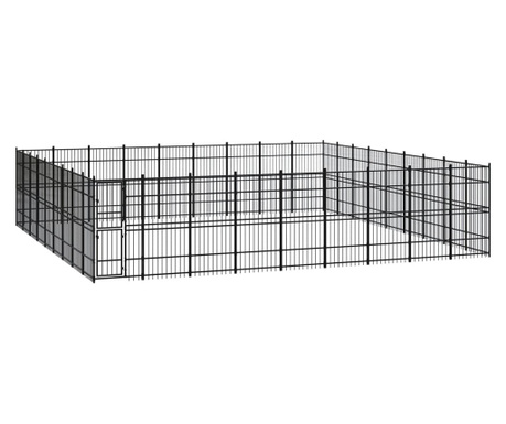 Kojec zewnętrzny dla psa, stalowy, 74,65 m²