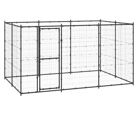 Външна клетка за кучета, стомана, 7,26 м²