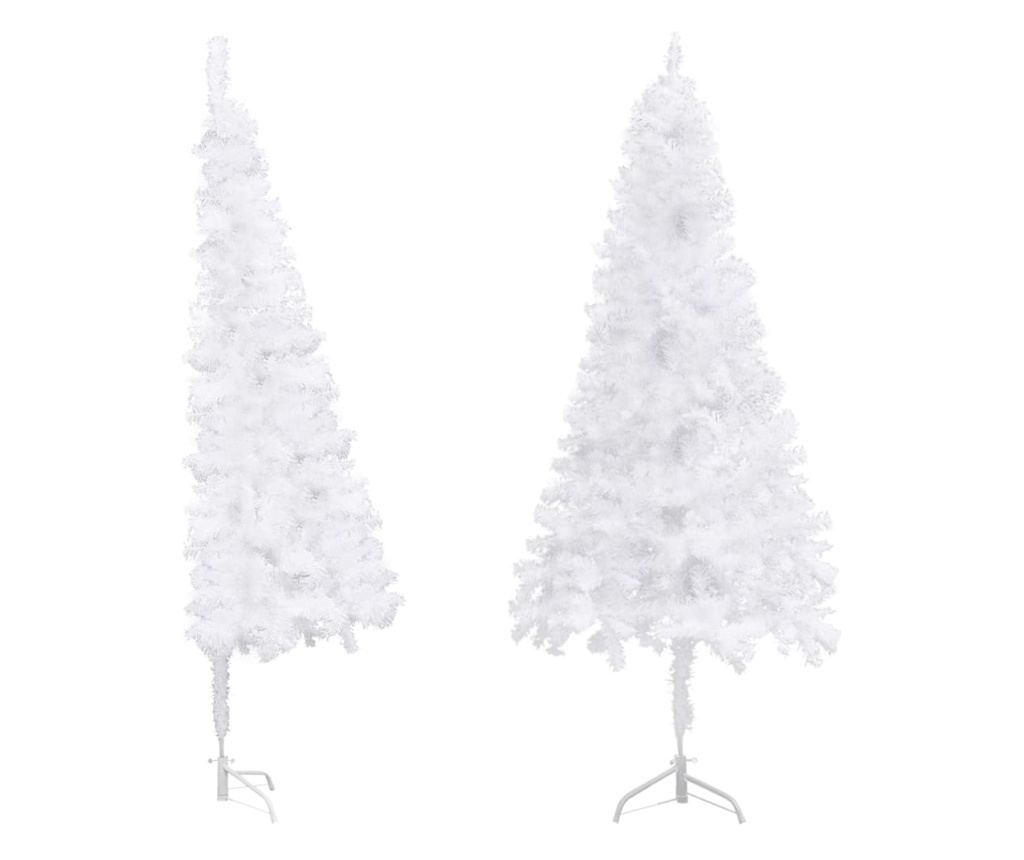 Umjetno božićno drvce za kut, bijelo, 120 cm, PVC - 2