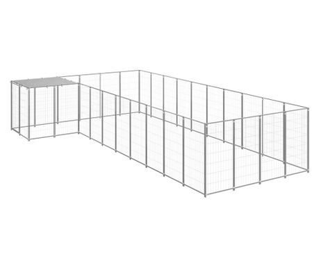 Клетка за кучета, сребриста, 13,31 м², стомана