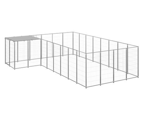 Kavez za pse srebrni 10,89 m² čelični