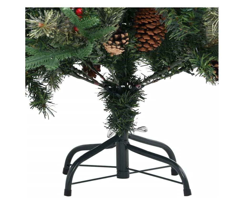 Božićno drvce s borovim češerima, zeleno, 150 cm, PVC&PE - 5