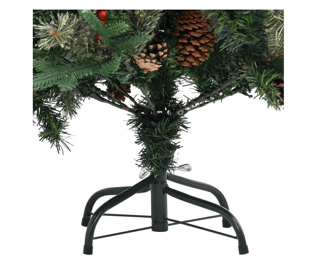 Božićno drvce s češerima, zeleno, 225 cm, PVC&PE - 4