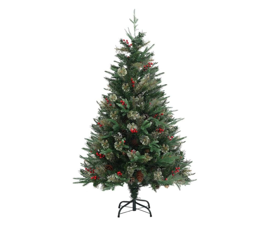 Božićno drvce s borovim češerima, zeleno, 120 cm, PVC&PE - 2