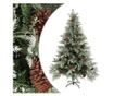 Božićno drvce s češerima, zeleno/bijelo, 150 cm, PVC&PE thumbnail 1