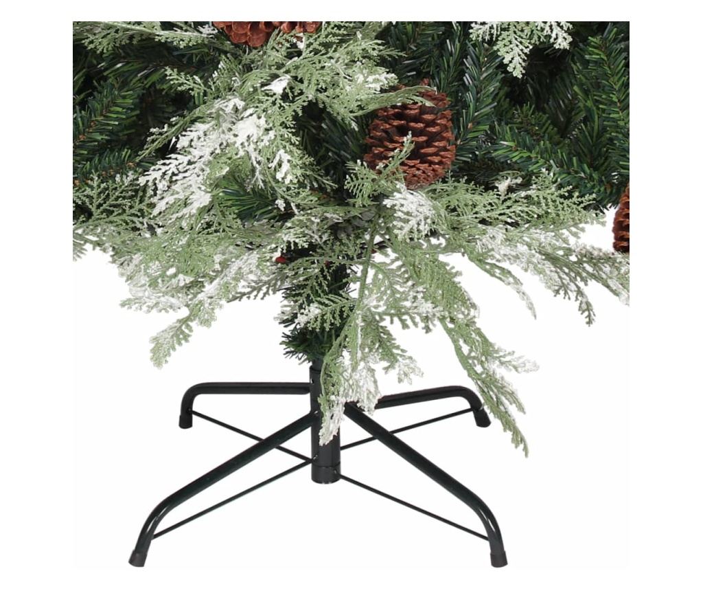 Božićno drvce s češerima, zeleno/bijelo, 150 cm, PVC&PE - 4