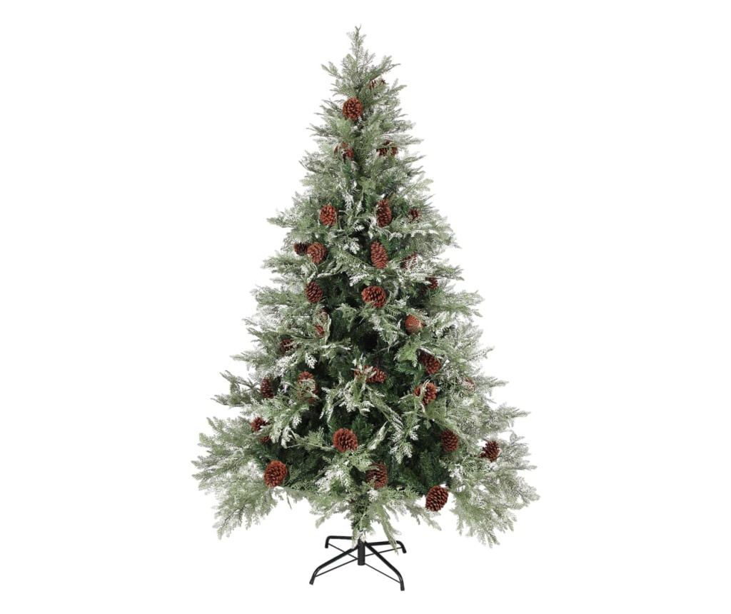 Božićno drvce s češerima, zeleno/bijelo, 120 cm, PVC&PE - 2