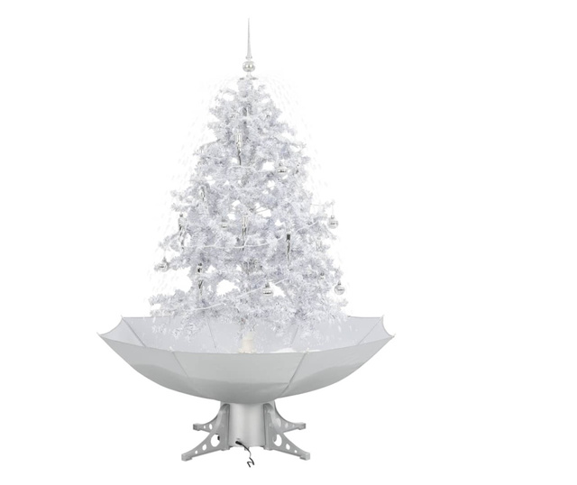 Božićno drvce koje sniježi sa stalkom bijelo 140 cm
