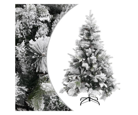 Brad de Crăciun cu zăpadă & conuri, 150 cm, PVC&PE