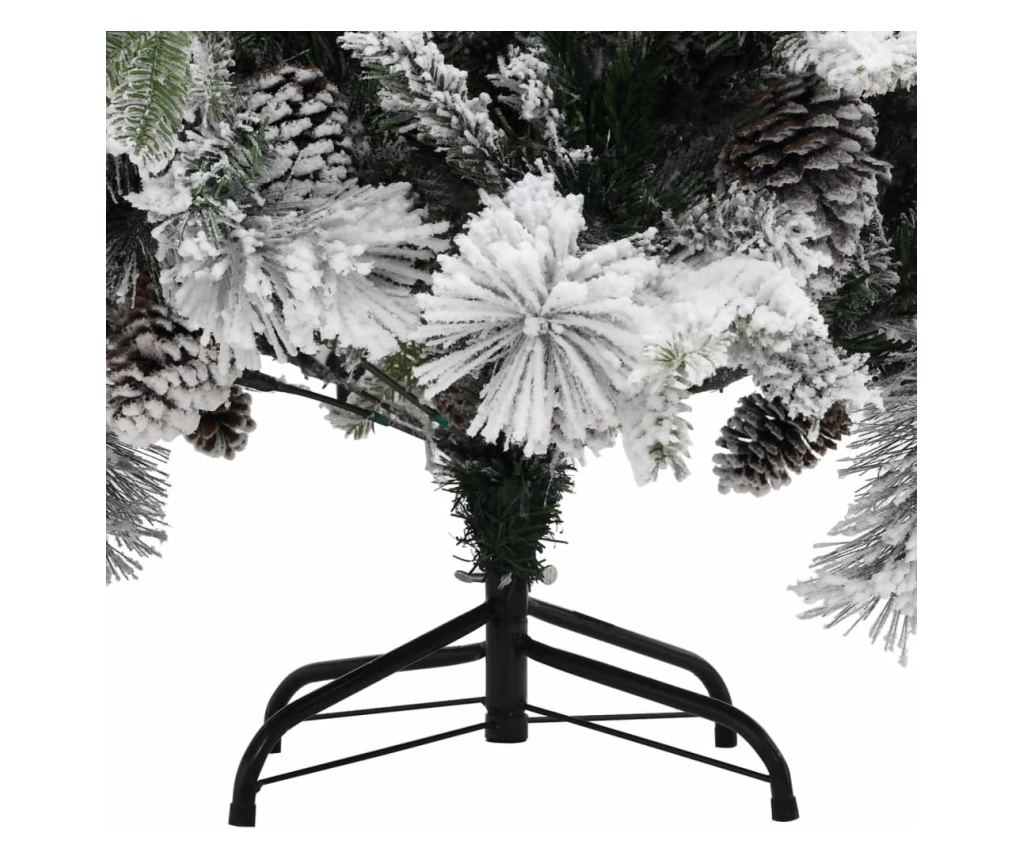 Božićno drvce sa snijegom i češerima, 120 cm, PVC&PE - 4