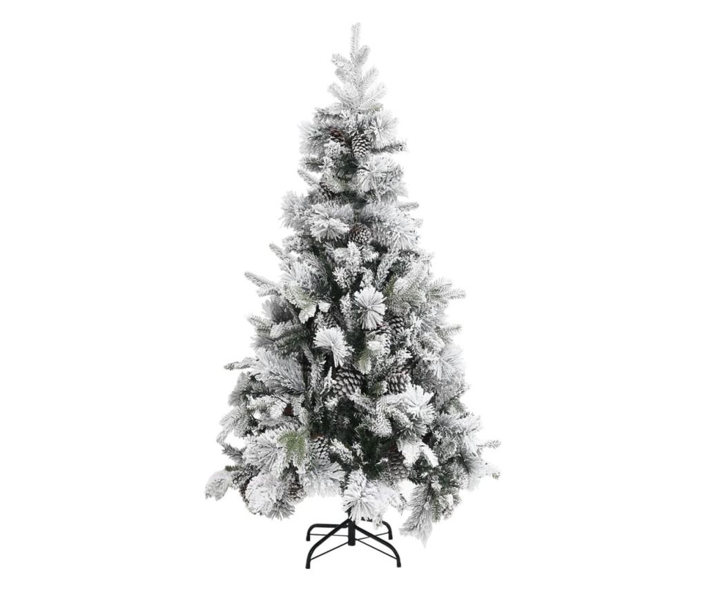 Božićno drvce sa snijegom i češerima, 225 cm, PVC&PE - 2