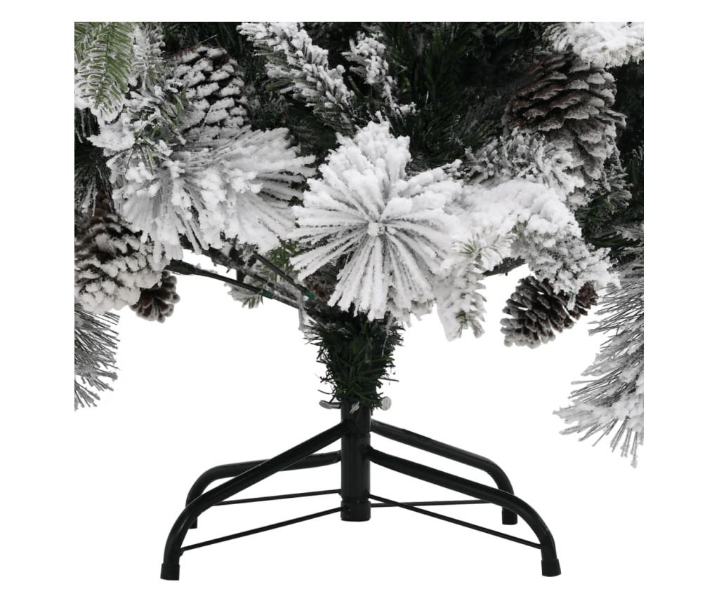 Božićno drvce sa snijegom i češerima, 225 cm, PVC&PE - 4