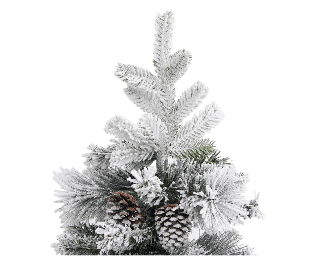 Božićno drvce sa snijegom i češerima, 225 cm, PVC&PE - 5