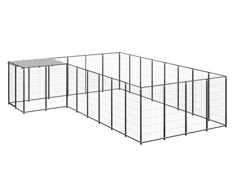 Kavez za pse crni 10,89 m² čelični