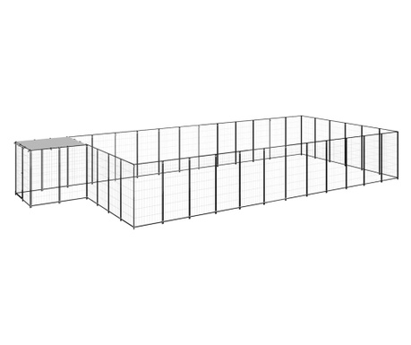 Kavez za pse crni 22,99 m² čelični