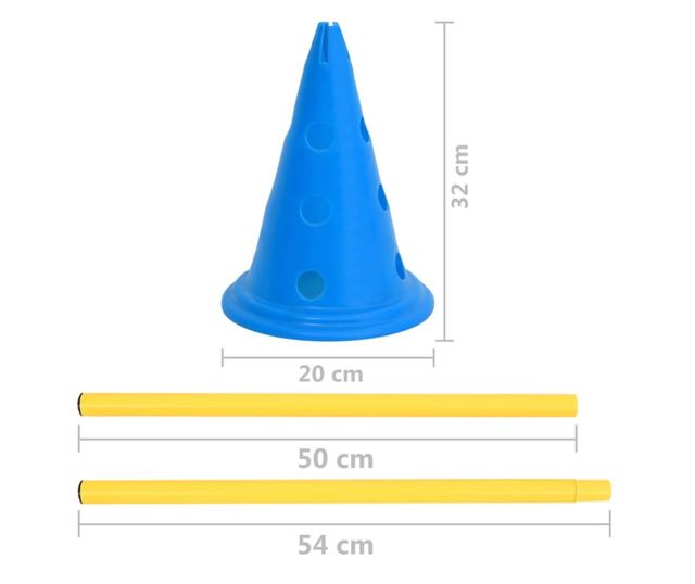 Set prepreka za treniranje pasa plavo-žuti