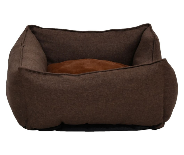 Krevet za pse smeđi 85,5 x 70 x 23 cm flis s izgledom platna