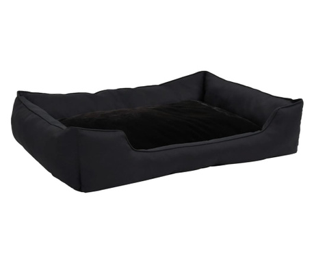 Кучешко легло, черно, 85,5x70x23 см, ленена визия, полар