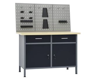 Banc de lucru cu trei panouri de perete