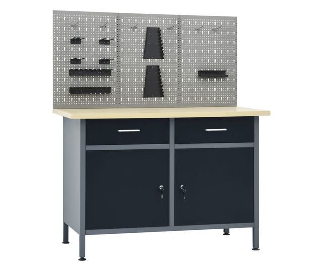 Banc de lucru cu trei panouri de perete