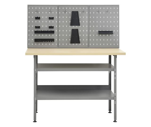 Banc de lucru cu trei panouri de perete