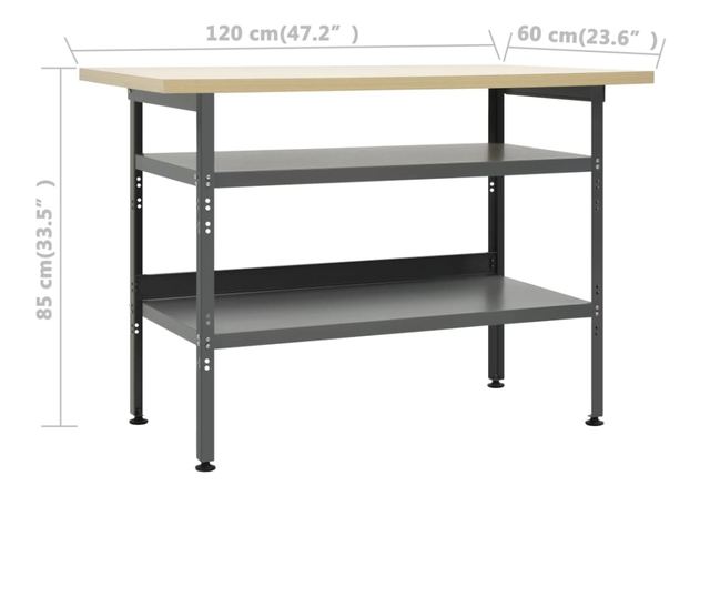 Banc de lucru cu trei panouri de perete