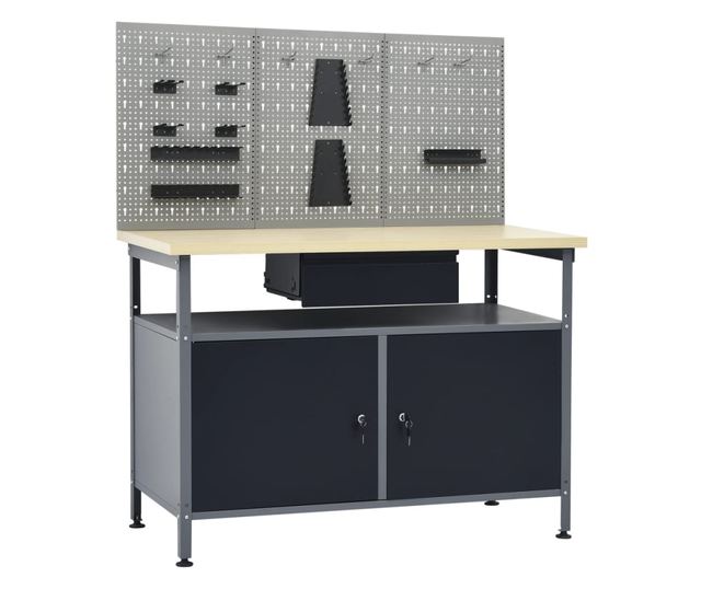 Banc de lucru cu trei panouri de perete
