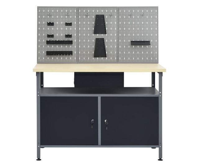 Banc de lucru cu trei panouri de perete